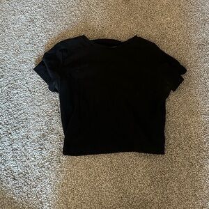 Wild Fable Classic Black Cropped Tight Tee